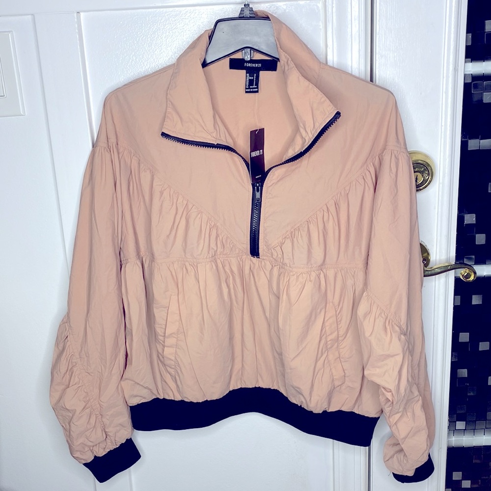 💕 Forever 21 NWT $50 casual jacket blush black sz small 💕
